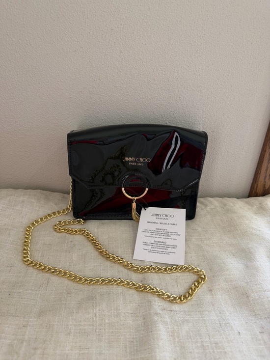 Jimmy Choo Handbags - Jimmy Choo Parfums Black Patent Crossbody with Gold Chain NWT
